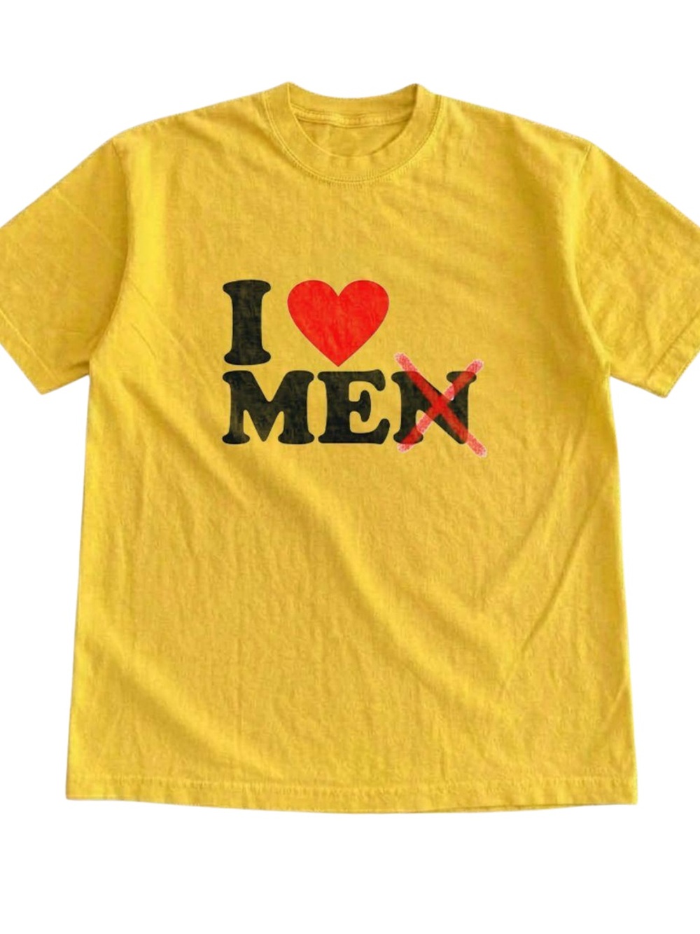 Gildan Yellow Short Sleeve Tee with Red Heart Graphic, Gift For Her, For Him